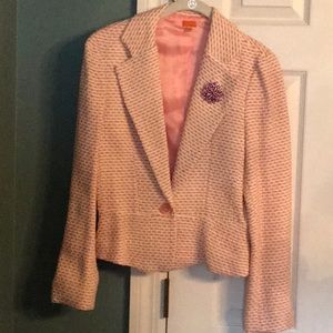 Pink Metallic Tweed Jacket Size M